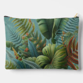 Tropische Blätter Moody Green Ferns Accessory Pouc Zubehörtasche (Rückseite)