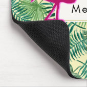 Tropische Blätter Muster und rosa Flamingo Custom Mousepad (Ecke)