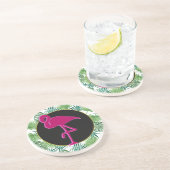 Tropische Blätter Muster und rosa Flamingo Untersetzer (Seite)