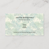 Tropische Blätter Muster und rosa Flamingo Visitenkarte (Rückseite)