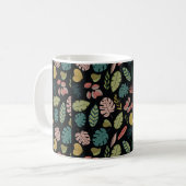Tropische Blätter nahtlos Kaffeetasse (Vorderseite Links)