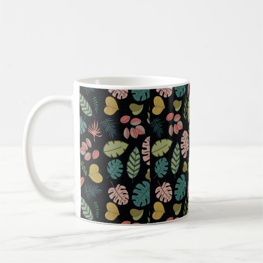 Tropische Blätter nahtlos Kaffeetasse (Links)