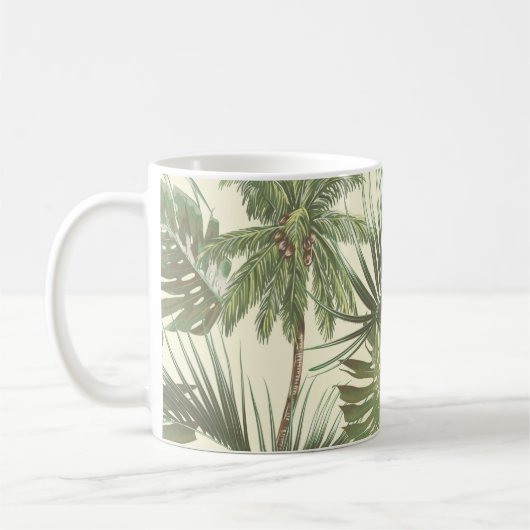 Tropische Blätter nahtlos Kaffeetasse (Links)