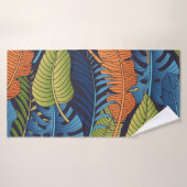 Tropische Blätter, nahtlose Blumenmuster. Badehandtuch (Badehandtuch)