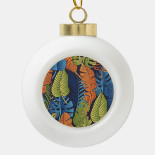 Tropische Blätter, nahtlose Blumenmuster. Keramik Kugel-Ornament