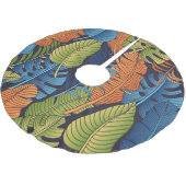 Tropische Blätter, nahtlose Blumenmuster. Polyester Weihnachtsbaumdecke (Schrägansicht)