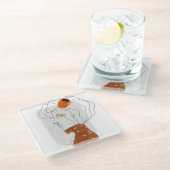 Tropische Blätter, Nahtloses Muster. Glasuntersetzer (Schrägansicht)