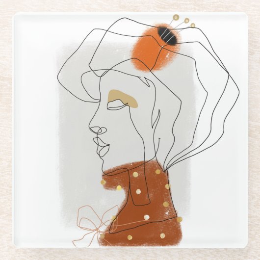 Tropische Blätter, Nahtloses Muster. Glasuntersetzer (Vorderseite)