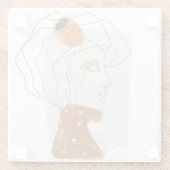 Tropische Blätter, Nahtloses Muster. Glasuntersetzer (Rückseite)