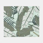 Tropische Blätter: Nahtloses Naturmuster. Fleecedecke (Vorderseite (Horizontal))