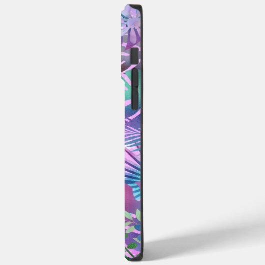 Tropische Blätter, Name Weißsteine, Rosa Case-Mate iPhone Hülle (Rückseite / Links)