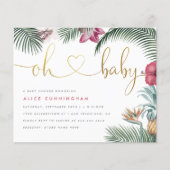 Tropische Blätter Oh Baby Gold Baby Dusche (Vorderseite)