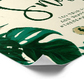 Tropische Blätter Oh Snap Foto Hashtag Hochzeitsze Poster (Ecke)