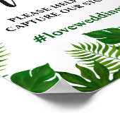 Tropische Blätter | Oh Snap Instagram Wedding Sign Poster (Ecke)