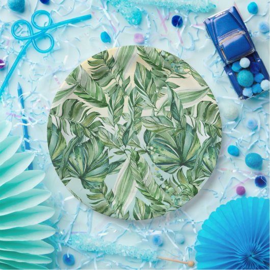 Tropische Blätter Ombre Pappteller (Party)