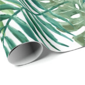 Tropische Blätter Palm Greenery Wrapping Paper Geschenkpapier (Rolleneckpunkt)