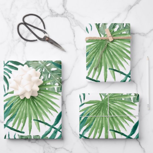 Tropische Blätter Palm Greenery Wrapping Paper She (Vorderseite)
