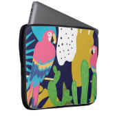 Tropische Blätter, Papageien: Sommerlicher Hinterg Laptopschutzhülle (Vorne Rechts)