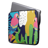 Tropische Blätter, Papageien: Sommerlicher Hinterg Laptopschutzhülle (Vorderseite Links)