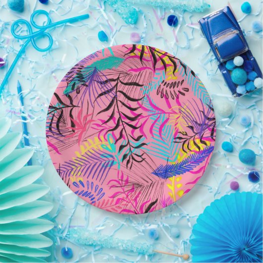 Tropische Blätter Pappteller (Party)