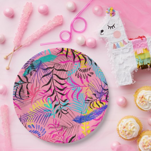Tropische Blätter Pappteller (Party)