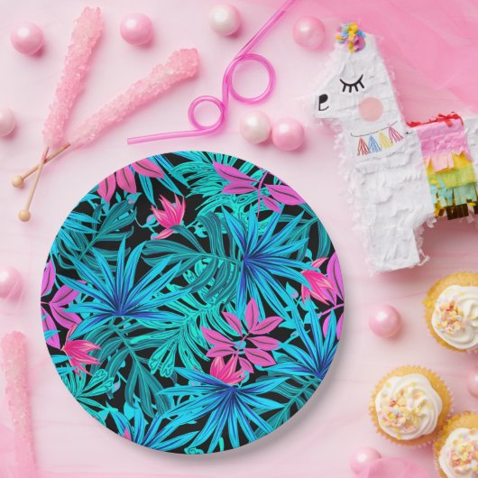 Tropische Blätter Pappteller (Party)