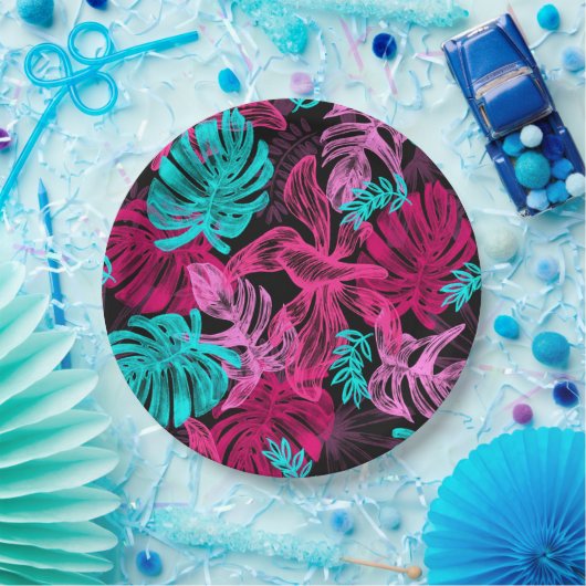 Tropische Blätter Pappteller (Party)