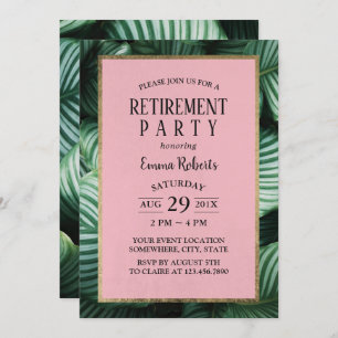 Tropische Blätter Party für moderne Altersversorgu Einladung