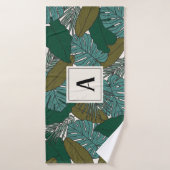 Tropische Blätter Personalisiert benennen Badetuch Badehandtuch (Badehandtuch)