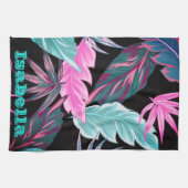 Tropische Blätter personalisiert Geschirrtuch (Horizontal)