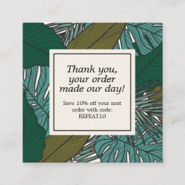 Tropische Blätter Personalisierte Ordnung Vielen D Quadratische Visitenkarte