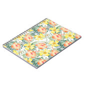 Tropische Blätter Pfirsichgelbe Hibisken Notizblock (Linke Seite)