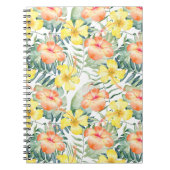 Tropische Blätter Pfirsichgelbe Hibisken Notizblock (Vorderseite)