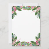 Tropische Blätter | Pink Bow Floral Bridal Brunch Einladung (Rückseite)