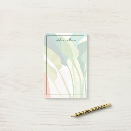 Tropische Blätter Post-it Klebezettel (Auf Schreibtisch)