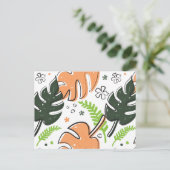 tropische Blätter Postkarte (Stehend Vorderseite)