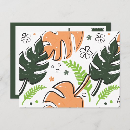 tropische Blätter Postkarte (Vorne/Hinten)
