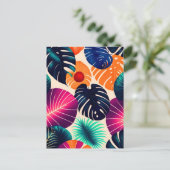 Tropische Blätter Postkarte (Stehend Vorderseite)