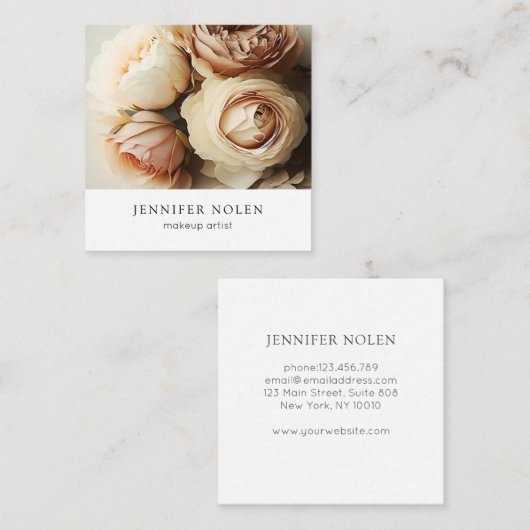 Tropische Blätter Quadratische Visitenkarte (Vorne/Hinten)