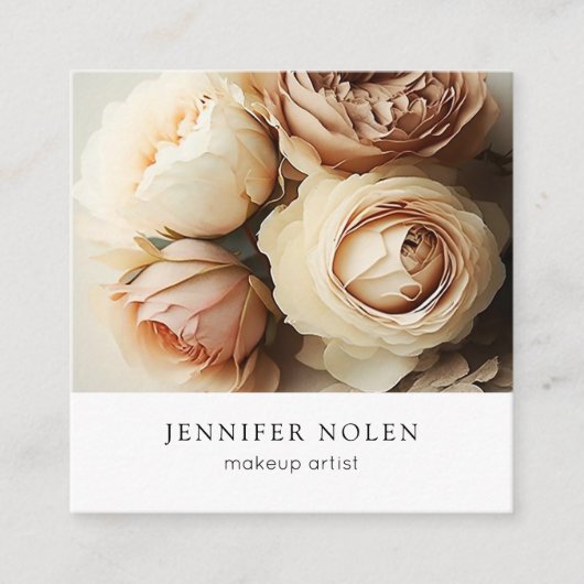 Tropische Blätter Quadratische Visitenkarte (Vorderseite)