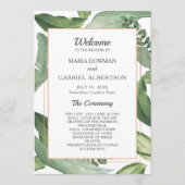 Tropische Blätter rahmen. Botanische Hochzeit Programm (Vorderseite)