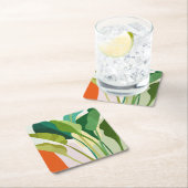 Tropische Blätter Rechteckiger Pappuntersetzer (Vor Ort)