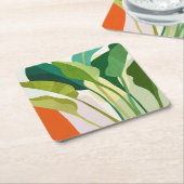 Tropische Blätter Rechteckiger Pappuntersetzer (angewinkelt)