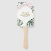 Tropische Blätter Rosa Bläsergoldene Hochzeit Viel Fächer (Rückseite)