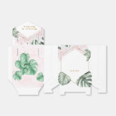 Tropische Blätter Rosa Blau Goldene Hochzeit Geschenkschachtel (Ungefaltet)