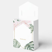 Tropische Blätter Rosa Blau Goldene Hochzeit Geschenkschachtel (Geöffnet)