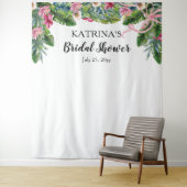 Tropische Blätter | Rosa Brautparty Wandteppich (Beispiel)