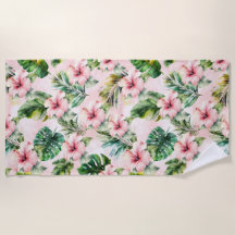 Tropische Blätter Rosa Hibiskus