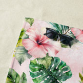 Tropische Blätter Rosa Hibiskus Strandtuch (Beispiel)