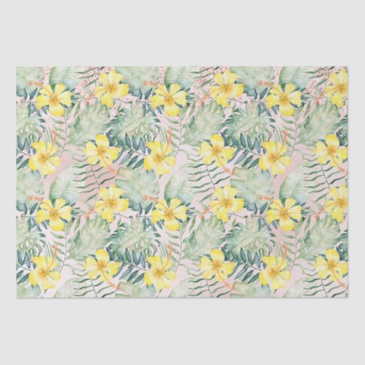 Tropische Blätter Rosa Ombre Glitzer Dream Seidenpapier (Vorderseite)